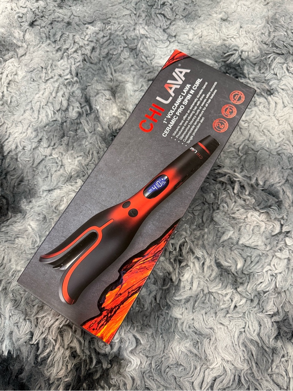 CHI Lava Black & Red Ceramic Curling Iron - 1" Volcanic Pro